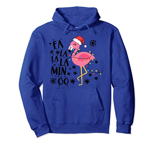 Cute Fa La La Mingo Pink Flamingo Christmas Light Xmas Gift Felpa con Cappuccio