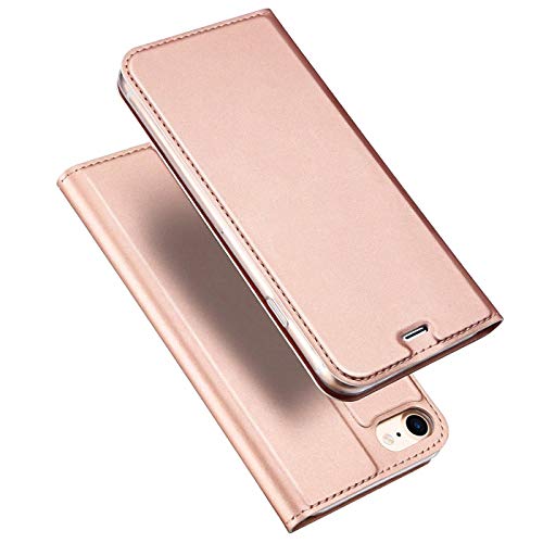 Verco Case compatible with Apple iPhone SE, Flip Wallet Cover with Magnetic Closure for iPhone 5 / 5S Phone Case - rose gold - Image 2
