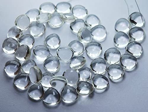 Cristal de roche naturel 10mm en perles briolettes cœur pour création bijoux DIY