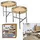 HOME DECO FACTORY Ausziehtisch, 2 Stück, Pampa, Metall, Braun/Schwarz, 41x42x41