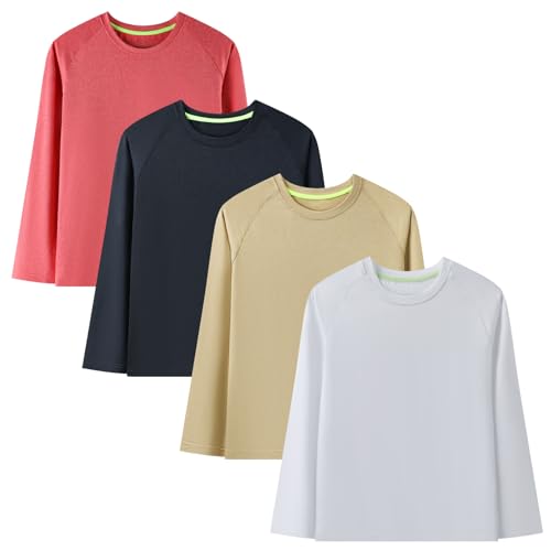 Youth Boys Girls Long Sleeve Active Shirts Dry-Fit Moisture Wicking Athletic Performance T-Shirt Tops2