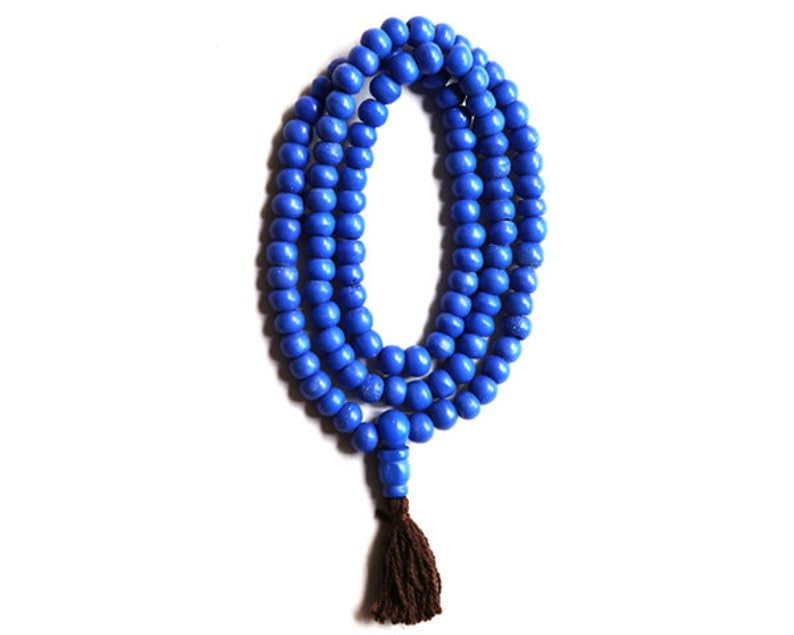 Cuentas Mala de piedra de hueso de yak de colores, collar de 108 mala, nudo mala, collar WWG, joyería de yoga, cuentas de meditación, joyería espiritual, joyería bohemia, 34inch, Gema