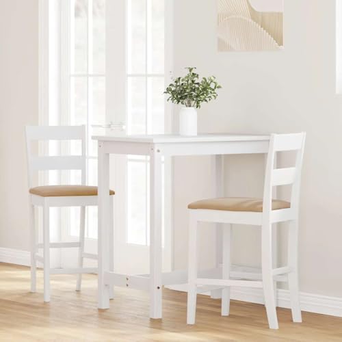Tabourets de bar avec coussins blanc chaises de jardin hevea