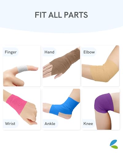 Image of FriCARE Self Adhesive Bandage Wrap, Medical Tape in First Aid Kit | Elastic Cohesive Bandages for Sports /Vet /Wrist Ankle Wounds, 2 Inches X 5 Yards, Latex-free 6 Rolls, Urban Pop