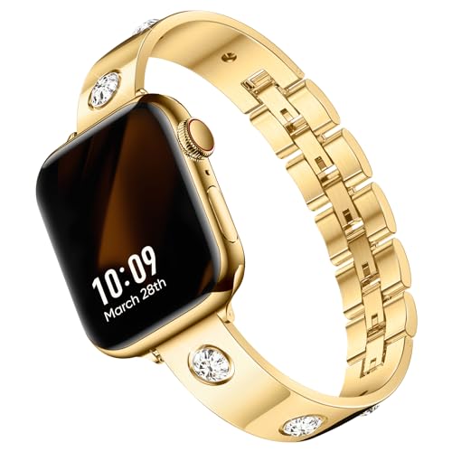 Missair - Correa de reloj compatible con Apple Watch de 1.57 pulgadas, 1.57 pulgadas, 1.57 pulgadas, 1.75 pulgadas, 1.75 pulgadas, correa de metal de acero inoxidable para mujer, pulsera elegante para