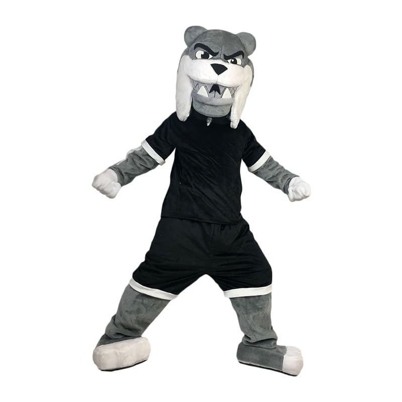 Grey Shar Pei Dog Bulldog Mascot Costume Adult Cosplay