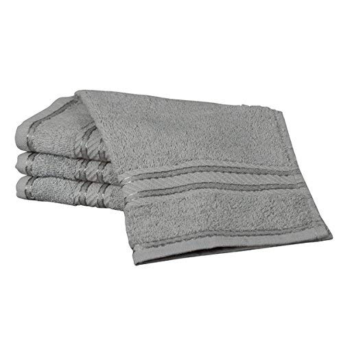 Bentley Priory Linens Supreme Face Flannels for Bathroom 500GSM Super Soft Cotton Pack of 4 Absorbent and Quick Dry Face Cloth Flannel Towels Set 30 x 30cm (SILVER)