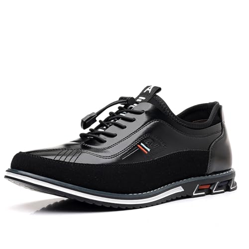 Men's Leather Orthopedic Derby Sneakers Fashion Comfortable Elastic Lace Up Flat Gatsby Oxfords Casual Slip On Driving