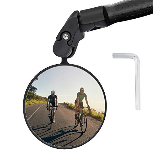 Keten Espejo para Bicicleta, Vista Trasera 360u00b0 para Bicicleta Espejo Giratorio Convexo con Extremo de Barra, Accesorios de Ciclismo para Bicicletas de Carretera, MTB, E-Bikes y Más (1 Pieza)