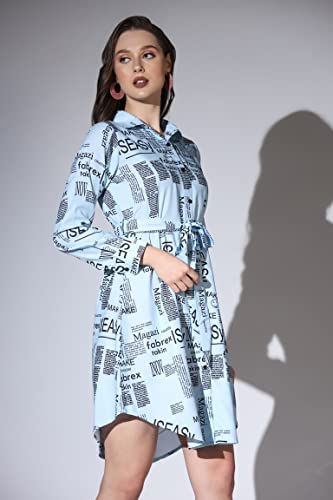 Image of Leriya Fashion Western Dress for Women | Rayon Paper Printed Dresses with Belt | Collared Neck on Button | Knee Length Dresses for Women | Ideal for Outing | Hangouts for Girls