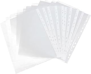 Tofficu 100Pcs Folha De Cartão Fichário Protetor De Página De Plástico Capa De Fichário De Plástico Protetor De Página Transparente Protetor De Papel Protetor De Arquivo Transparente