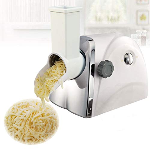 Rallador De Queso Giratorio, Rallador De Queso Giratorio Eléctrico Multifunción, Cortador De Verduras, Rallador De Zanahorias Y Patatas con 3 Cuchillas Picadoras para Cocina O Comercial