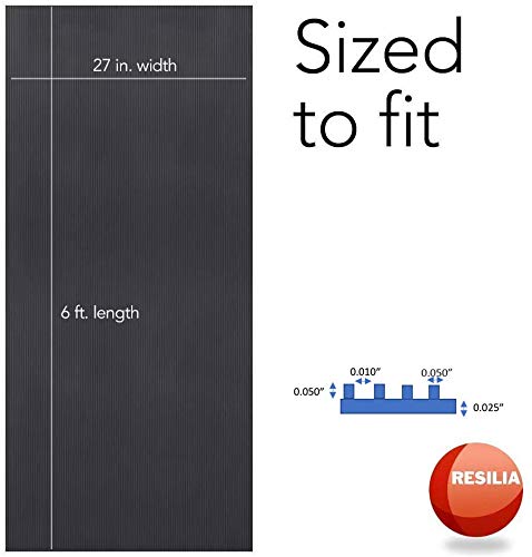 Resilia V-Groove Professional Vinyl Utility Runner – Black, 27 Inches Wide X 6 Feet Long, Heavy Duty Floor Runner, Made In The Usa #TOP4