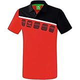 Erima Kinder 5-C Poloshirt, rot/schwarz/weiß, 128