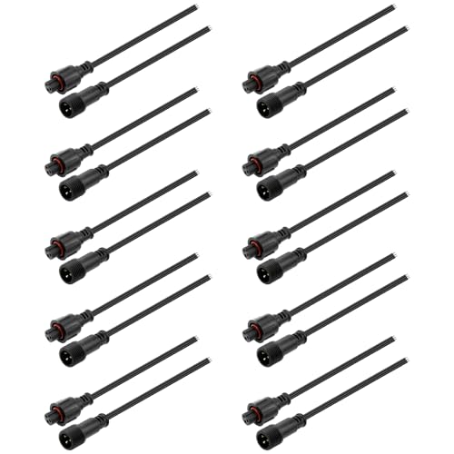 ALITOVE 3 Pin Xconnect Pigtail Waterproof Electrical Connectors 18AWG 6in/15cm Compatible with ASIN B0923SDR5T B0CM95W84B B0CW9NQ12K B0CM976SKW for WS2811 Outdoor Halloween Christmas Lights(10-Pair)