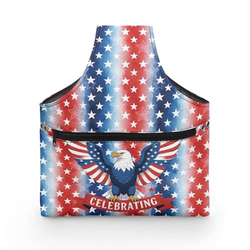 Image of ZUXONGSY Patriotic Eagle Yarn Bag America250 Knitting Tote Bag Cookies Yarn Tote Yarn Organizers and Storage for Women Knitting Yarn Storage Bag Organizer