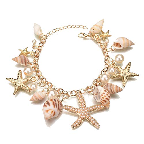 Yellow Chimes Latest Fashion Pearl Elements Gold Plated Charm Bracelet for Women and Girls