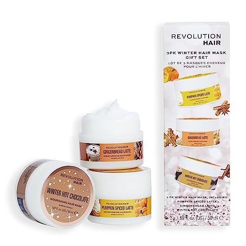 Makeup Revolution 3pk Winter Hair Mask Gift Set, 3 Winter Themed Hair Masks Included For Soft & Nourished Hair