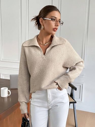 Sweater for Women Solid Color Long Sleeve Sweater Trendy Clothes4