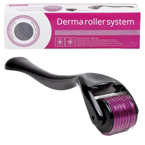 Derma Roller for Body, Hair and Sculp 1.00mm, 540 Titanium Microneedle Dermal Skincare, Microneedling Roller for Men and Women with Storage Case