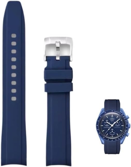 Arc-shaped Quick-release Rubber Silicone Watch Strap For Omega Snoopy Northern Lights Watch band