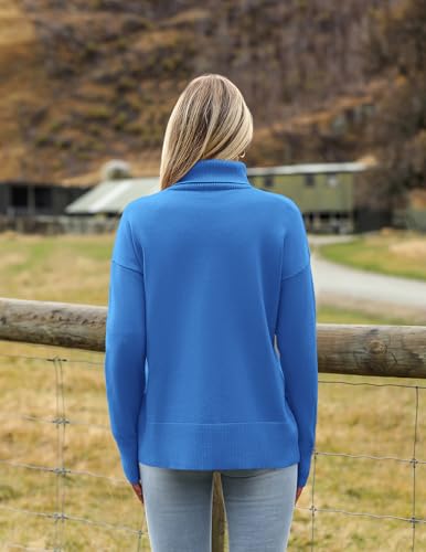 Image of Zeagoo Women's Turtleneck Sweater 2026 Fall Winter Chunky Knitted Pullover | High Low Hem Trendy Basic Jumper Top, Long Sleeve Casual Knit Pullover 2026, Fall Fashion Outfits, Winter Clothing for Women