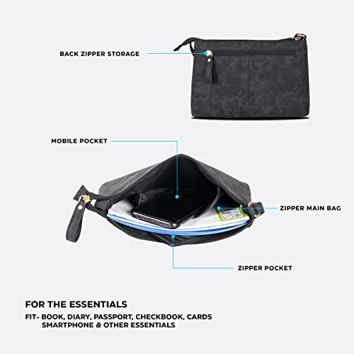 Estalon Leather Crossbody Bags For Women - Purses Women's Shoulder Sling Handbags Soft Purse Envelop Crossbody (Black5) #TOP3