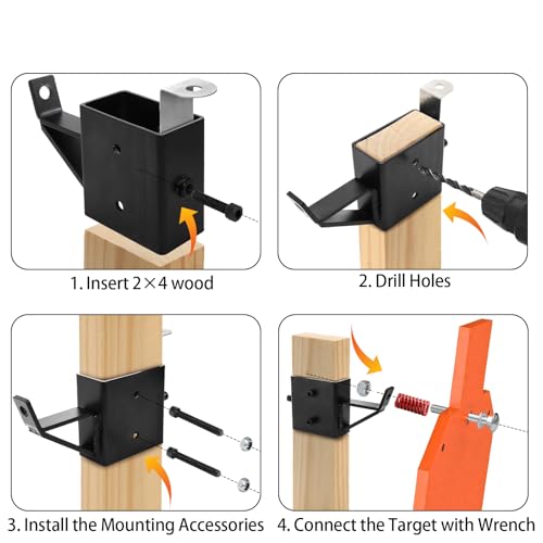 ZENFUN 2 Set 2 Sets Steel Target Hanger, Heavy Duty Stand Base, AR500 Shooting Stand Brackets Target Holders for Shooting, Gong Conversion Adapter for Range, Indoor by ZENFUN - Image 5