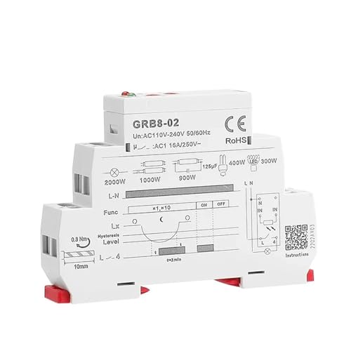 Interrupteur crépusculaire automatique GRB8-01 relais modulaire 16A rail DIN cellule photo - 4