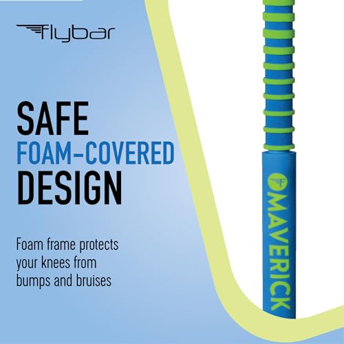 Image of Flybar Maverick 2.0 Foam Pogo Stick for Kids Ages 5 and Up, 40 to 80 Pounds, Outdoor Kids Toys, Pogo Stick for Boys and Girls, Rubber Grip, By The Original Pogo Stick Company (Blue /Green)