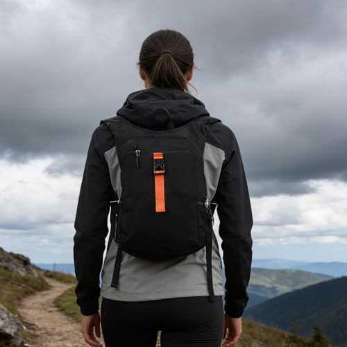 Mochila Plegable para Senderismo 15 L Negro miniatura 7