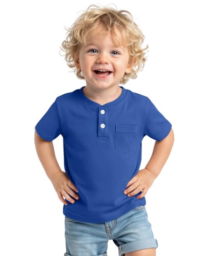 Image of Toddler Boys Cotton Henley T Shirts