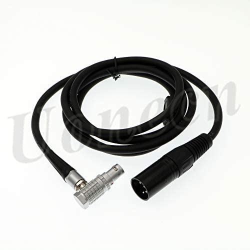 Uonecn Red Epic Scarlet Power Cable Right Angle 6 pin Female to XLR 4 pin Male 1.5m