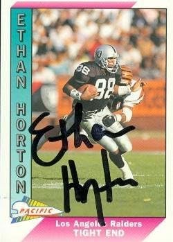 Autograph Warehouse 58849 Ethan Horton Autographed Football Card Los Angeles Raiders 1991 Pacific No .233