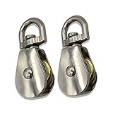 EUROXANTY Poleas para Cuerdas y Cables | Polea Elevadora | Poleas Acero | Seguras y Resistentes | Plateado | 25 Milímetros | Pack de 2 |