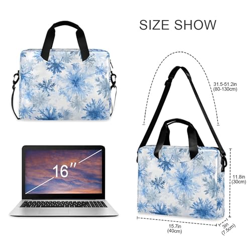 Funda maletín portátil invierno ALAZA azul copos de nieve 13-15.6" miniatura 4