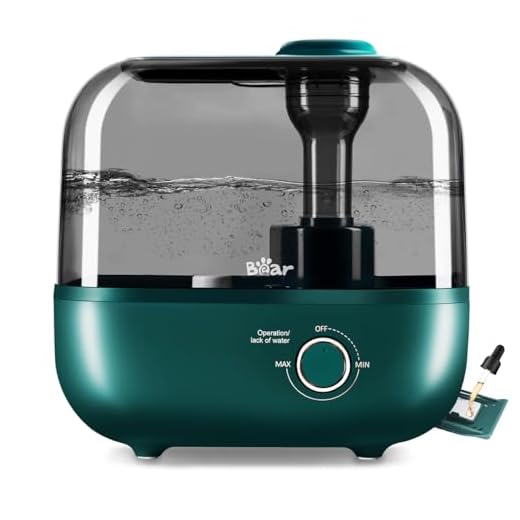 Bear® 5L Humidifier for Room Moisture Essential Oil Allow 28dB Silent Humidifier for Plants Household Top Filling Ultrasonic Cool Mist Desktop Humidifier with 360° Steam Nozzle & Stepless Mist Adjust-Plastic