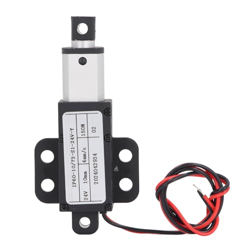 Electric Micro Linear Actuator with DC 24V Power Supply, 150N Thrust Capacity, 10mm Stroke Length, and 4mm Per Second Travel Speed, IPX4 Rated Housing for Industrial and