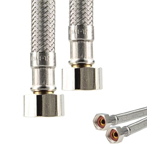 tecuro Sanitär Verbindungsschlauch 3/8 ÜWM x 3/8 ÜWM x 300 mm, KTW-A- DVGW geprüft, temperaturbeständig von -5°C bis 70°C