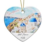 Weihnachtsschmuck Aus Keramik Besucherziele Ornament Weihnachtsbaum Hängende Einzigartiges Dekorationen Runder Xmas Anhänger Für Vater Die Haustür Im Freien 7.3CM