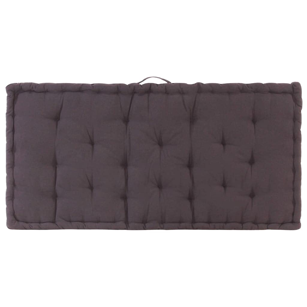 Cuscino per Pallet e Pavimento in Cotone 120x80x10 cm Antracite, Morbido e Confortevole con Rivestimento in Tessuto di Cotone e Imbottitura Spessa, Design Universale