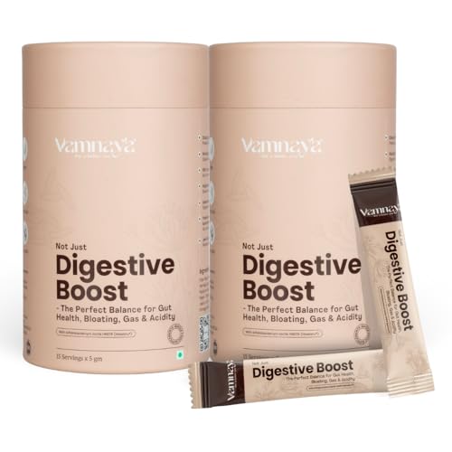 Image of Digestive Boost Powder | Howaru Probiotic (2B CFU) + Sunfiber Prebiotic + Psyllium Husk | Relieves Bloating, Gas & Acidity | Ajwain & Jeera Extracts | No Flavour, No Colour, No Sugar - Pack of 2