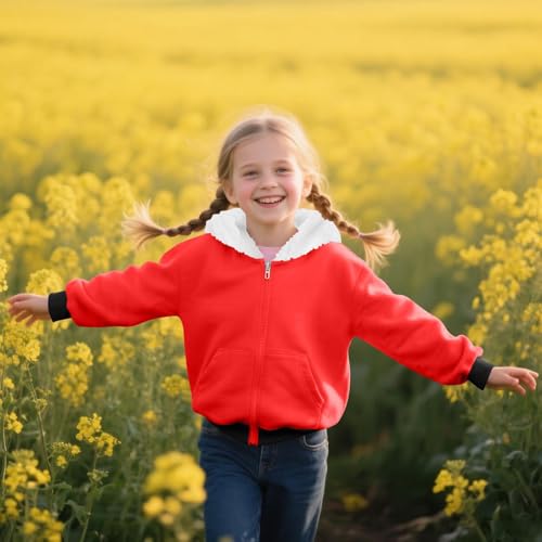 Girls Hoodie Zip Up Hooded Jackets Sherpa Lined Coat Long Sleeve Sweatshirt Winter Hoodies Warm Fuzzy Fleece Clothes3