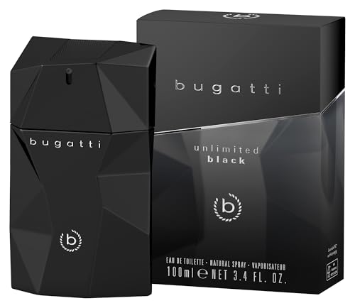 bugatti Parfum pour homme « Unlimited black » 100 ml I Eau de toilette pour homme avec poivre noir, patchouli, encens et ambre I Puissant, élégant et moderne I Parfum oriental et boisé pour homme bugatti Parfum pour homme « Unlimited black » 100 ml I Eau de toilette pour homme avec poivre noir, patchouli, encens et ambre I Puissant, élégant et moderne I Parfum oriental et boisé pour homme
