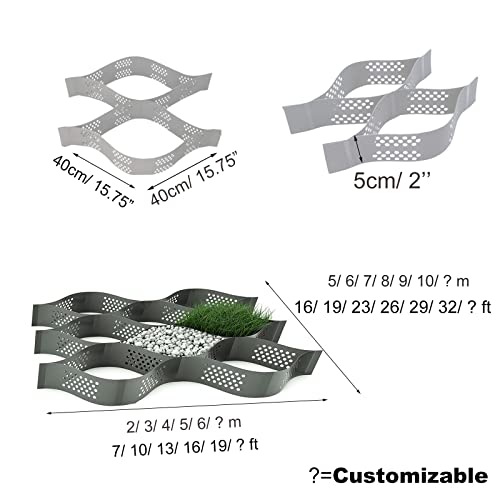 Rejilla estabilizadora de grava de alto rendimiento para entradas y caminos, sistema de panal permeable de 5 cm para pavimentadoras y amigables