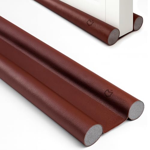 BIORYC® Burlete Puerta Entrada de Polipiel con Tira de Sellado para Puertas | Burlete Bajo Puerta Exterior Aislante Térmico y Acústico | Protector Puerta Casa contra Frío, Ruido y Corrientes