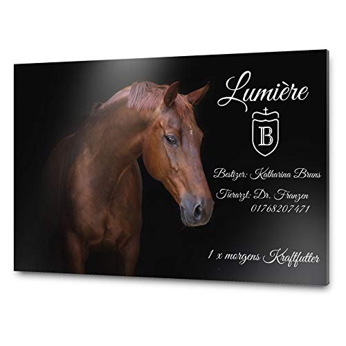 Pferdeschilder Boxenschilder mit Wunschtext und Bild | Alu...