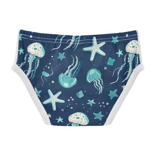 Wusikd Jellyfish Starfish Boys' Underwear Cotton Blue Boys Briefs Soft Toddler Underwear 2T2