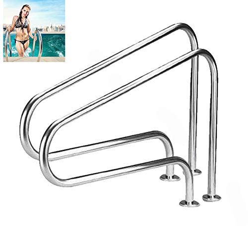 Damai Barandilla para Piscina Curva Acero Inoxidable Dos Puntos De Apoyo Antideslizante...
