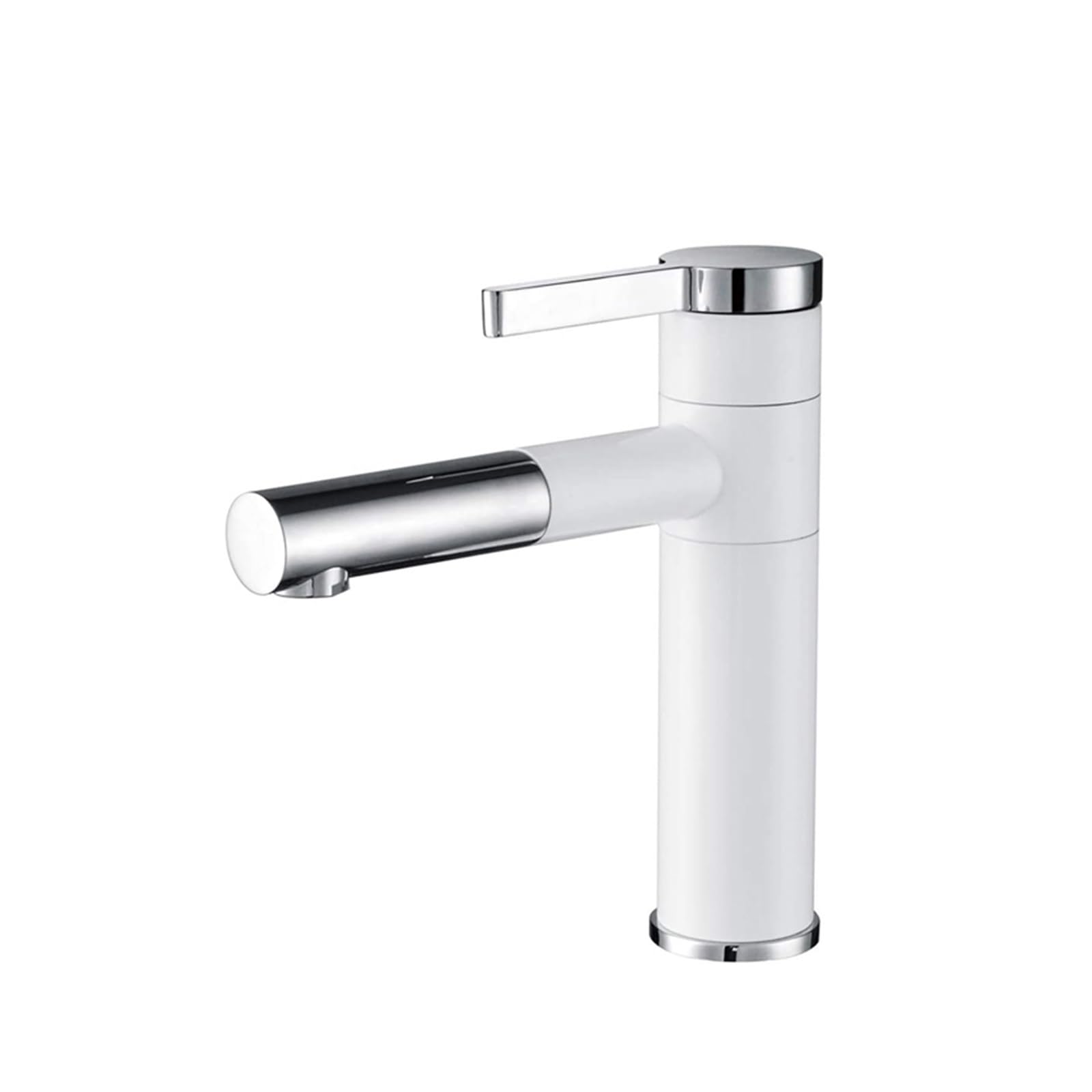 Sink Faucets Basin Mixer 360 Rotation Spout Tap Hot Cold Faucet Water Taps Crane Brass(White Chrome Faucet)
